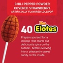 Vero Elotes Strawberry Candy Lollipops with Chili Pepper Powder  0.49 Oz  40 Count Bag