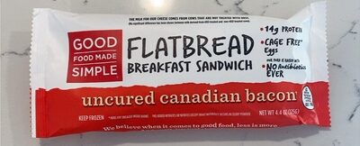 Flatbread Breakfast Sandwich Uncured Canadian Bacon