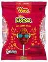 Vero Elotes Strawberry Candy Lollipops with Chili Pepper Powder  0.49 Oz  40 Count Bag