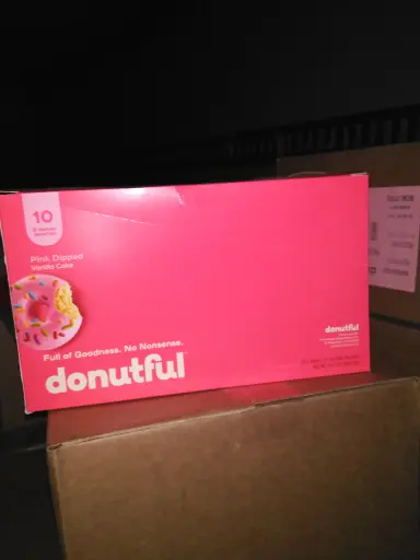 Donutful, pink dipped, vanilla cake